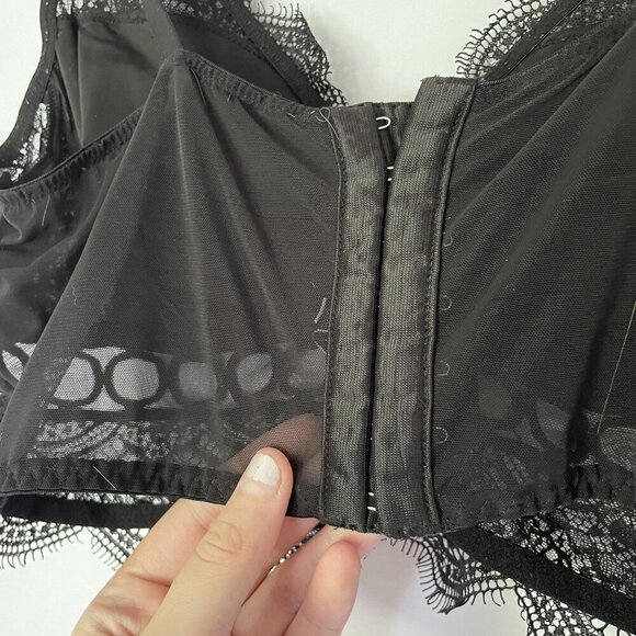 Victoria's Secret black bra lace detail lingerie size M mesh back unlined cups - Picture 5 of 8